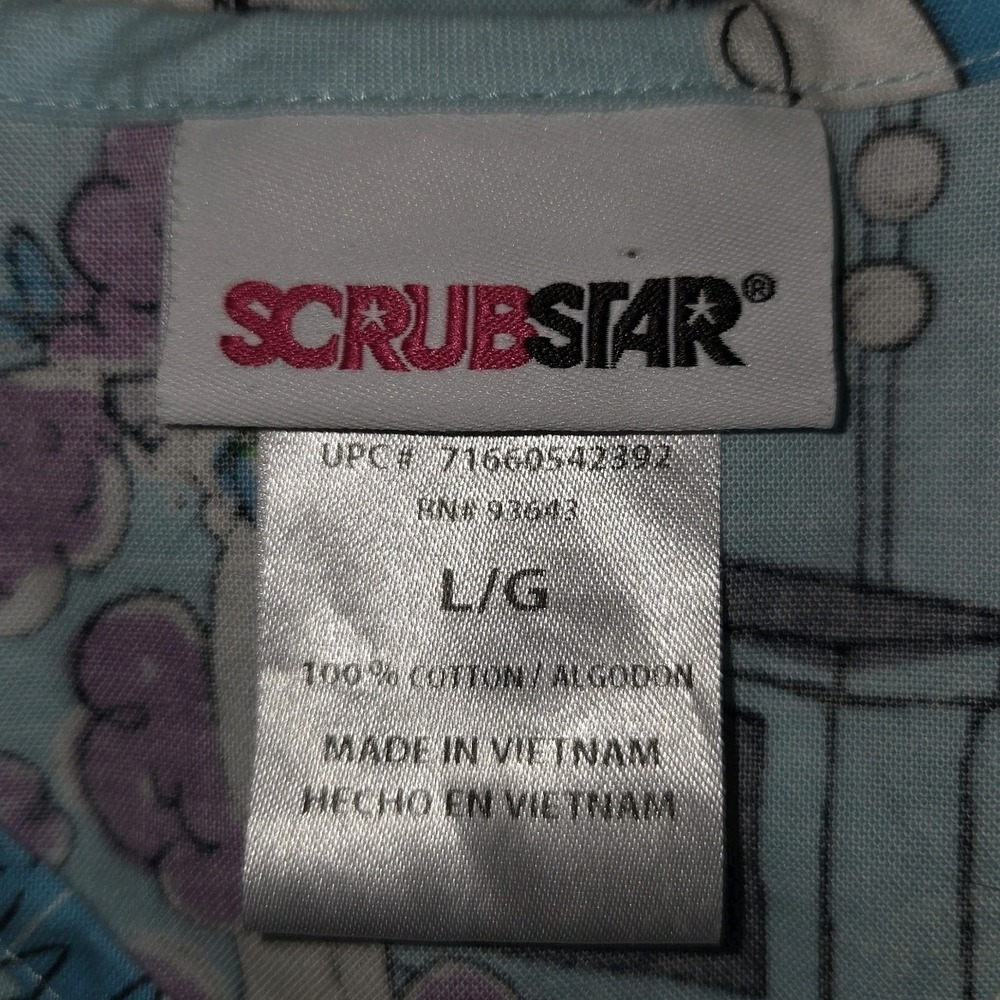 Scrubstars Scrub Top Size Large Poodle Dog Groomer Vet Tech Medical Uniform - Picture 2 of 6